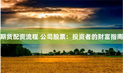 期货配资流程 公司股票：投资者的财富指南